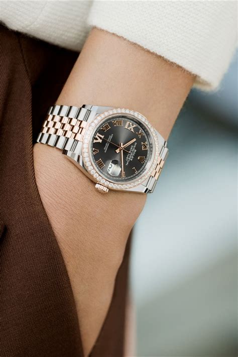 datejust 36 mm womens rolex sizes on wrist|Rolex 36mm Datejust diamond bezel.